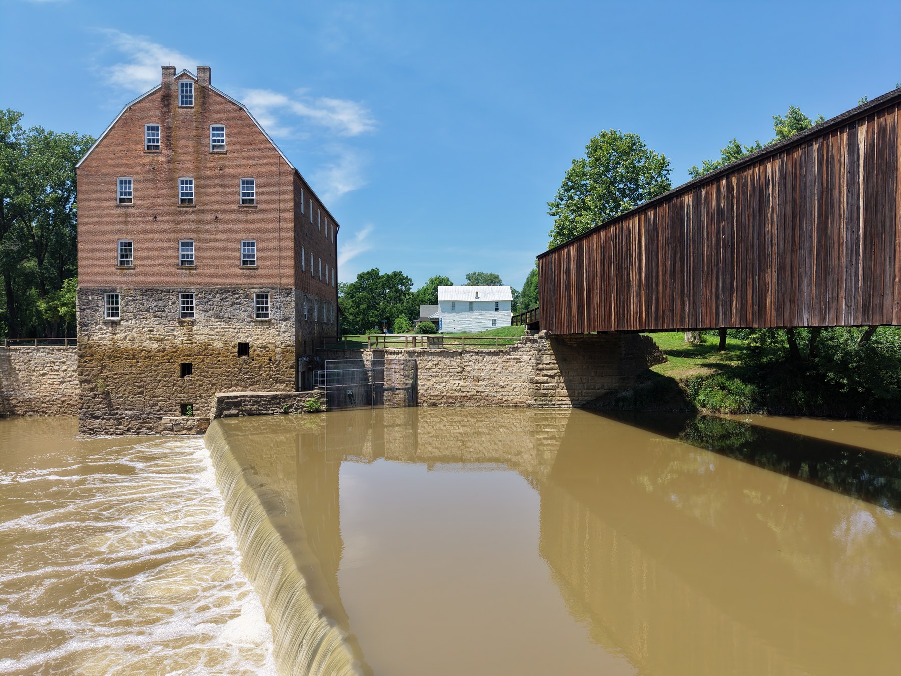 Bollinger Mill and covered bridge over the creek - HelixMind Real Estate Media