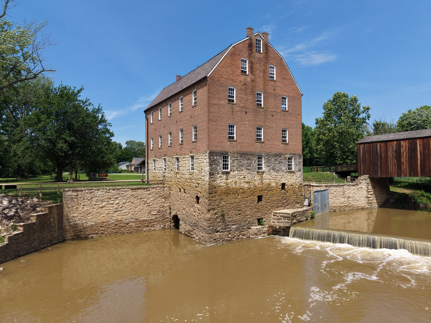 Historic Bollinger Mill with covered bridge - HelixMind Real Estate Media