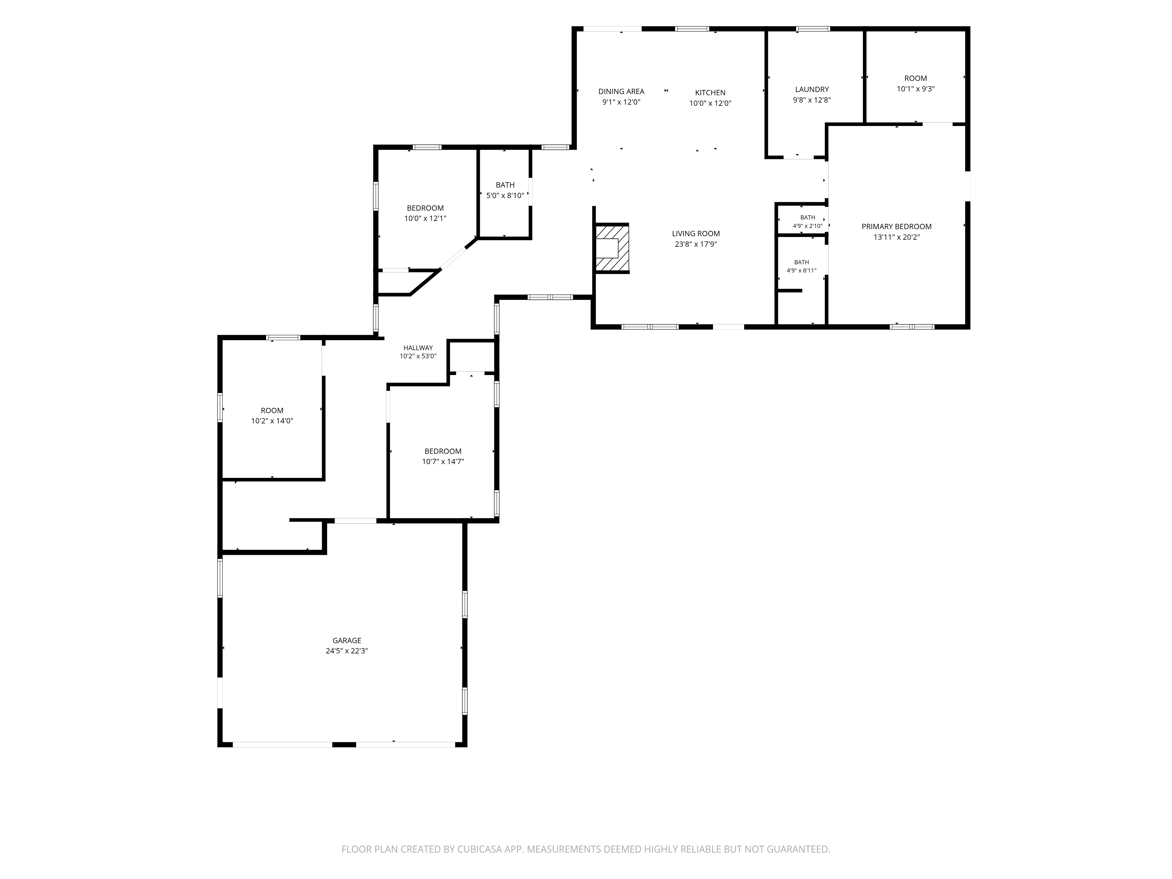 Ranch Floor Plan with Dimensions - HelixMind Real Estate Media
